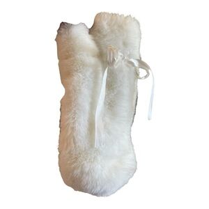 Luxurious White Faux Fur Wine Bag